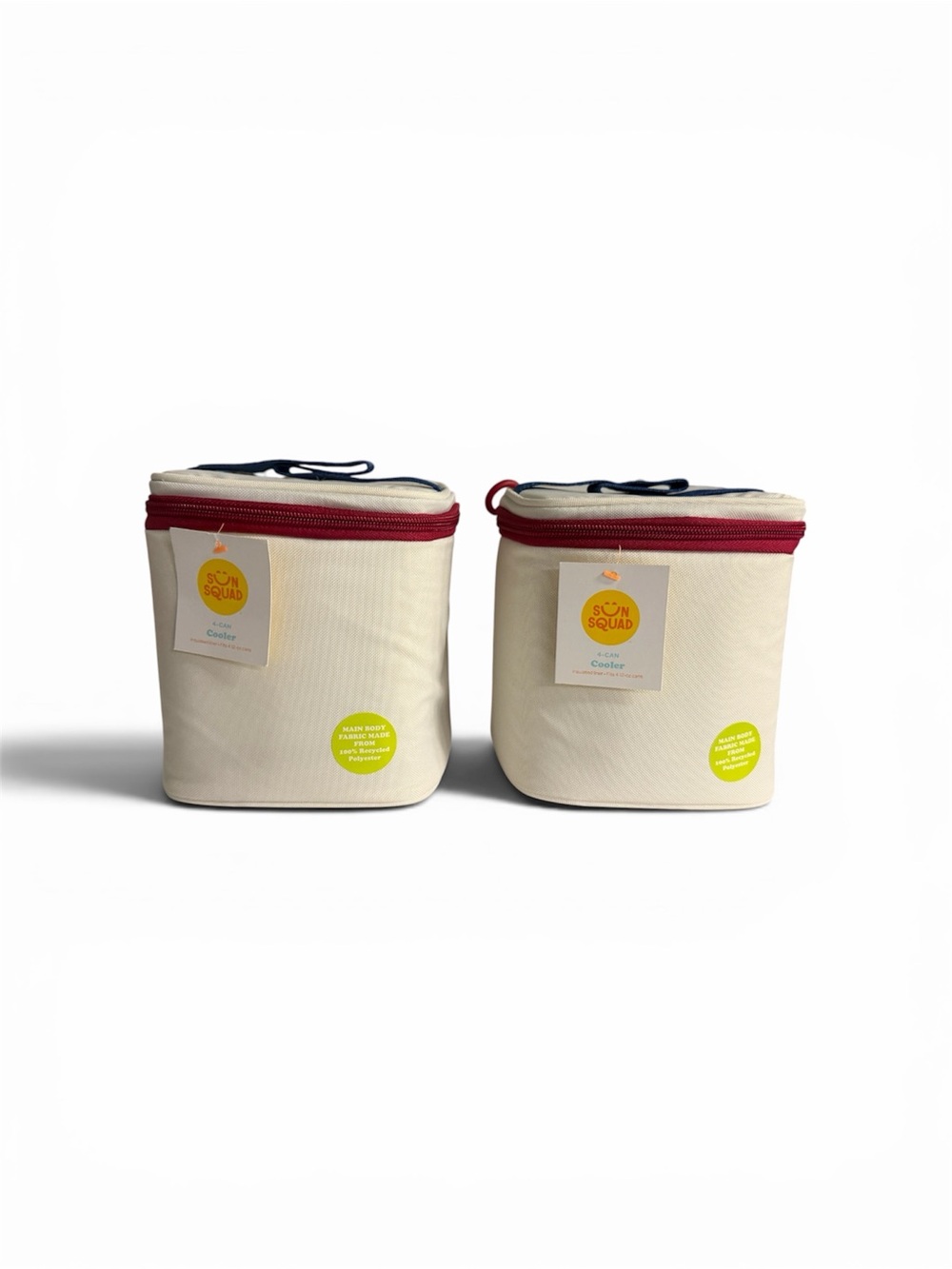 2 of Sun Squad 4 can cooler red, white, blue. nwt.